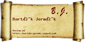 Barták Jermák névjegykártya
